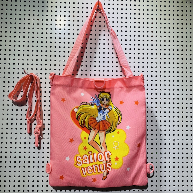 sailormoon Double-sided color picture canvas shoulder bag storage bag 33X32cm