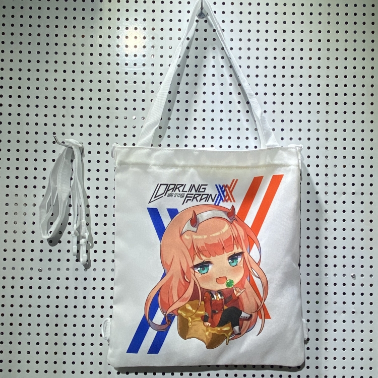 DARLING in the FRANXX  Double-sided color picture canvas shoulder bag storage bag 33X32cm