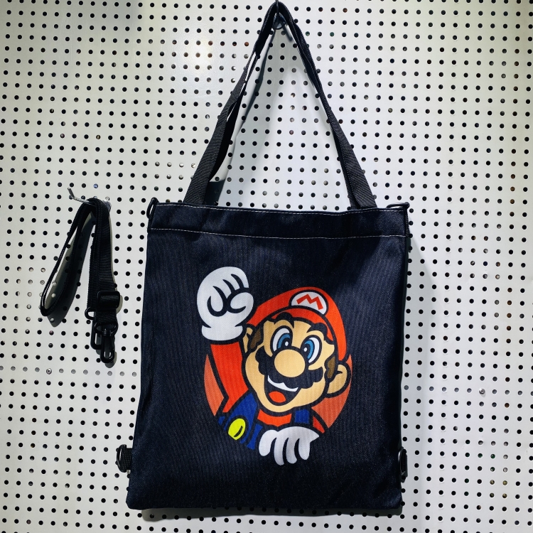 Super Mario Double-sided color picture canvas shoulder bag storage bag 33X32cm