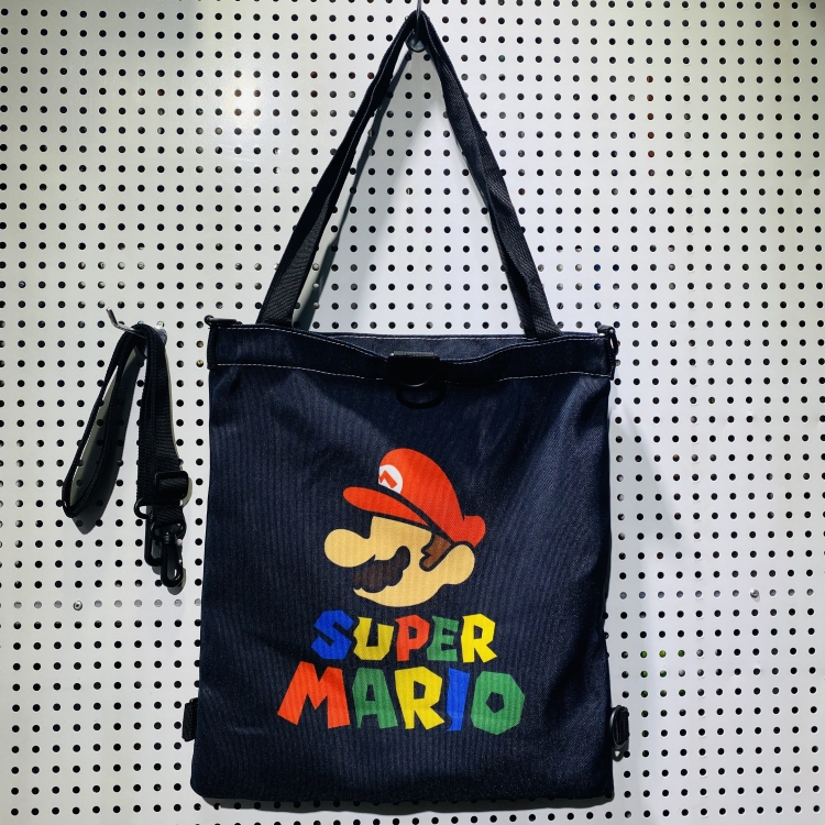 Super Mario Double-sided color picture canvas shoulder bag storage bag 33X32cm
