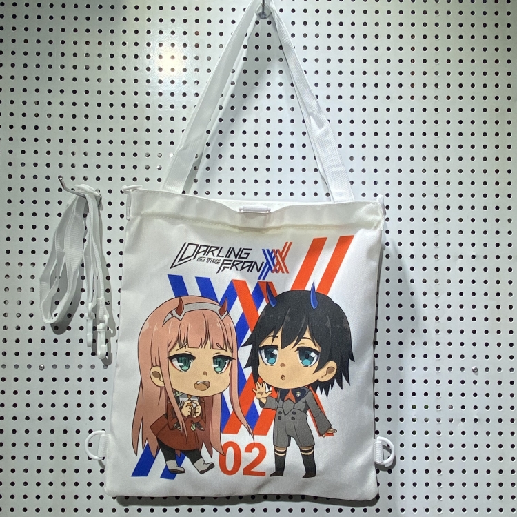 DARLING in the FRANXX  Double-sided color picture canvas shoulder bag storage bag 33X32cm