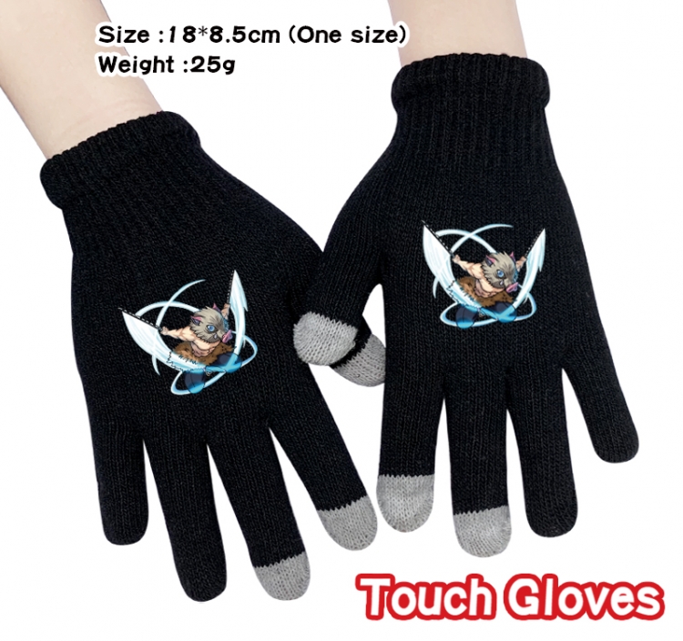 Demon Slayer Kimets Anime knitted full finger gloves 18X8.5CM