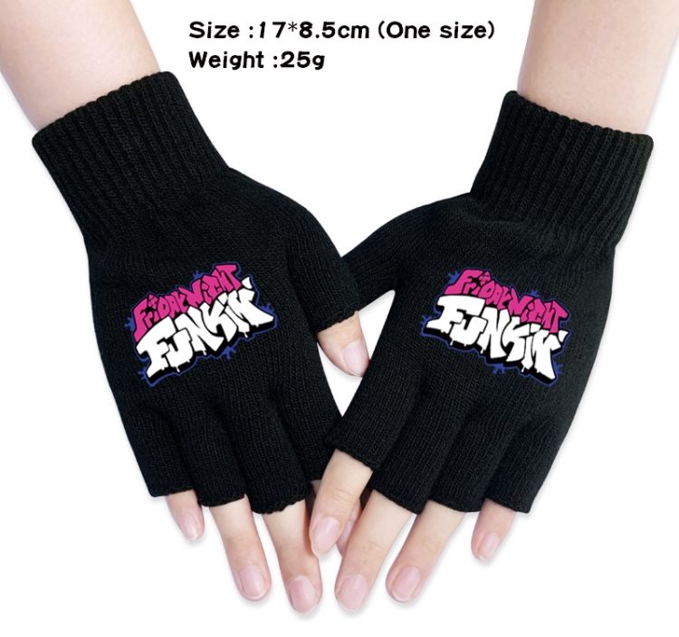Friday Night Funkin  Anime knitted half finger gloves 17x8.5cm 