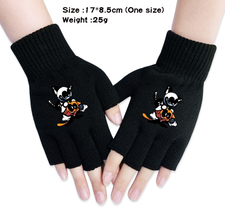 Friday Night Funkin  Anime knitted half finger gloves 17x8.5cm 