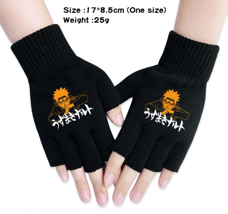 Naruto  Anime knitted half finger gloves 17x8.5cm 