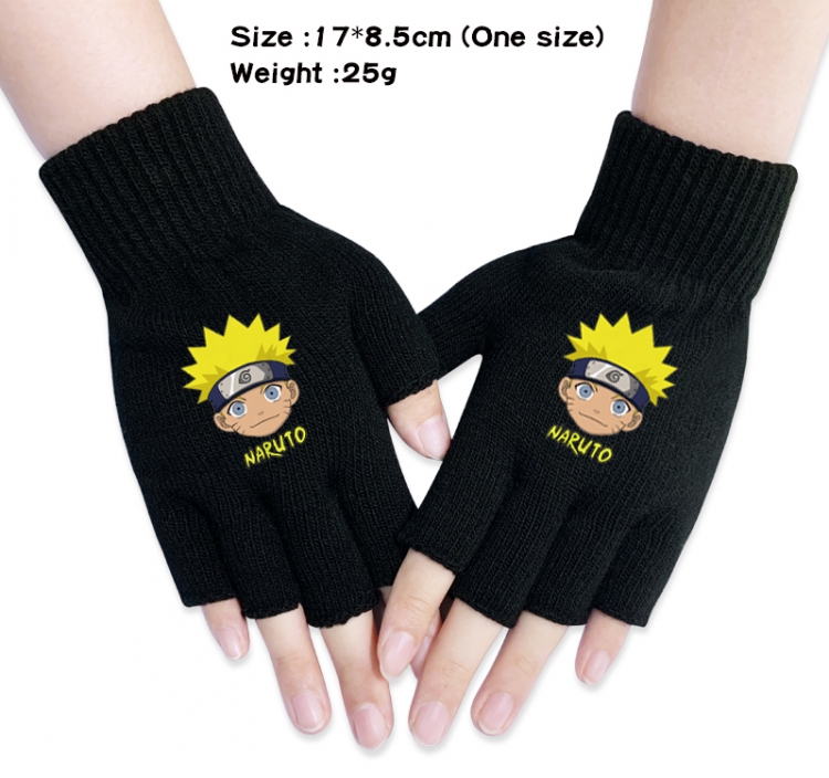 Naruto  Anime knitted half finger gloves 17x8.5cm 