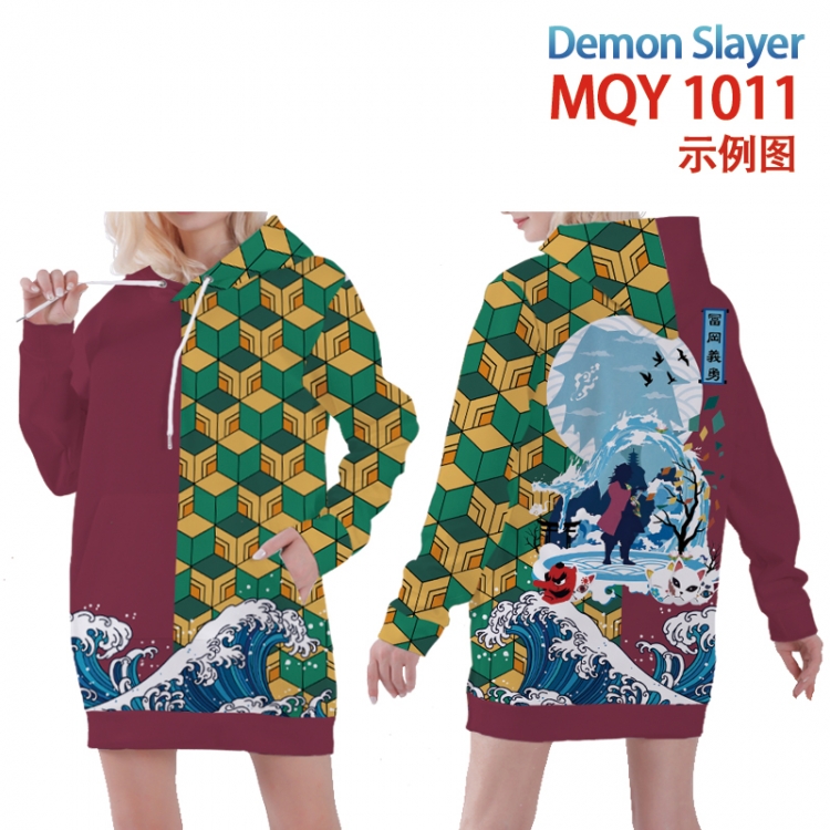 Demon Slayer Kimets Full color printed hooded long sweater from XS to 4xl  MQY-1011