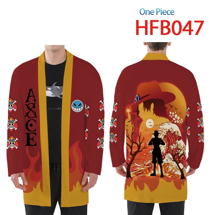 One Piece  Anime Peripheral Full Color Long Kimono  from XS to 4XL  HFB-047