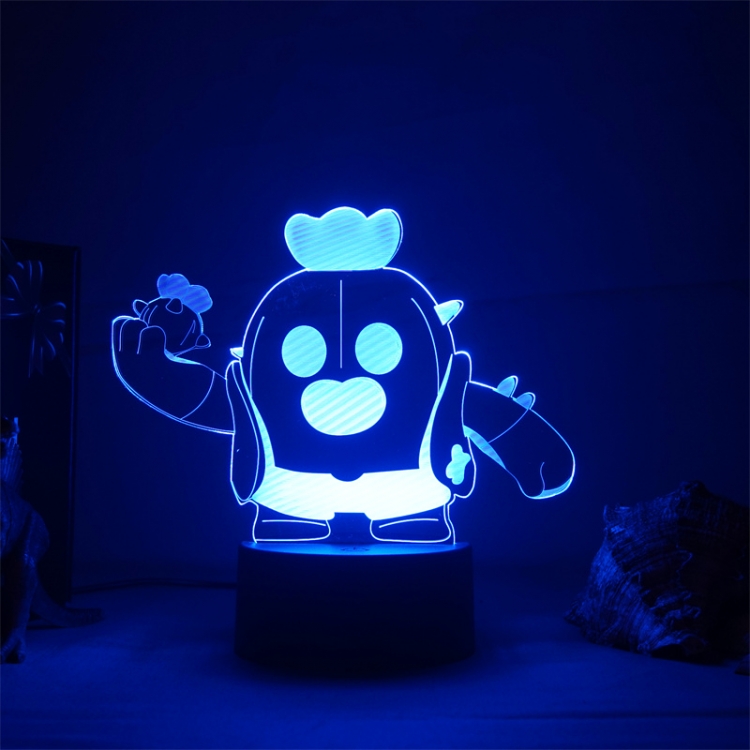 Brawl Stars European  3D night light USB touch switch colorful acrylic table lamp BLACK BASE 4460