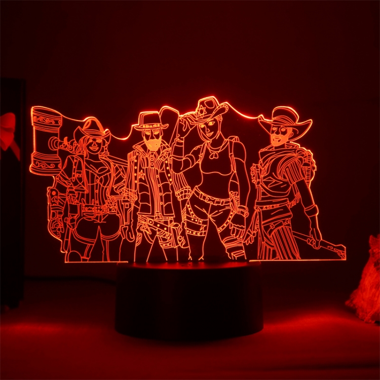 Brawl Stars European  3D night light USB touch switch colorful acrylic table lamp BLACK BASE 4374