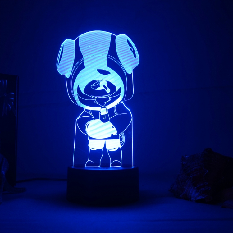 Brawl Stars European  3D night light USB touch switch colorful acrylic table lamp BLACK BASE  4453