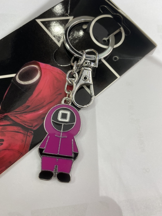 Squid game  peripheral metal keychain pendant style J price for 5 pcs