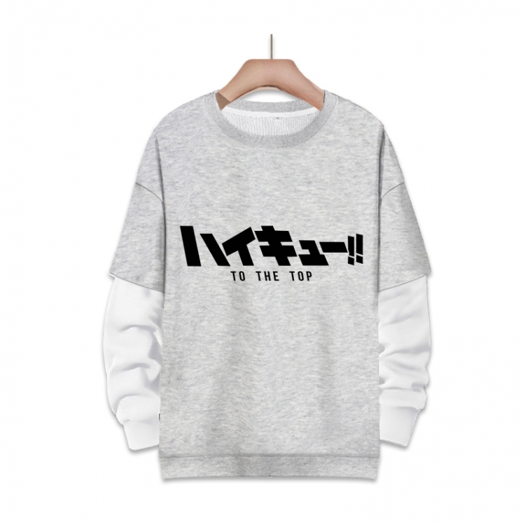 Haikyuu!!  Anime fake two-piece thick round neck sweater from S to 3XL