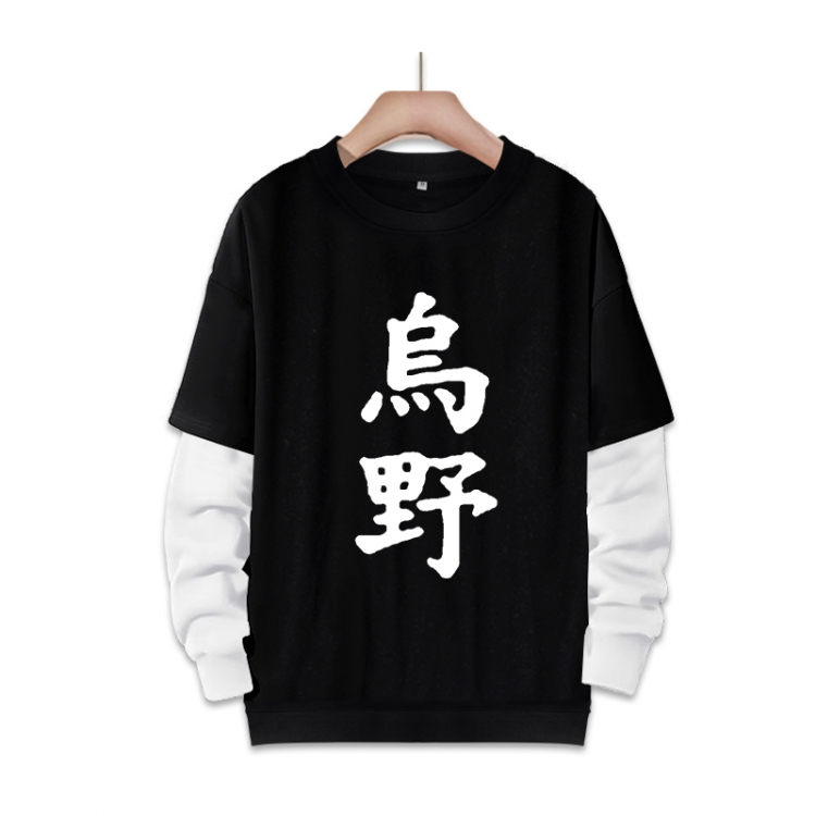 Haikyuu!!  Anime fake two-piece thick round neck sweater from S to 3XL