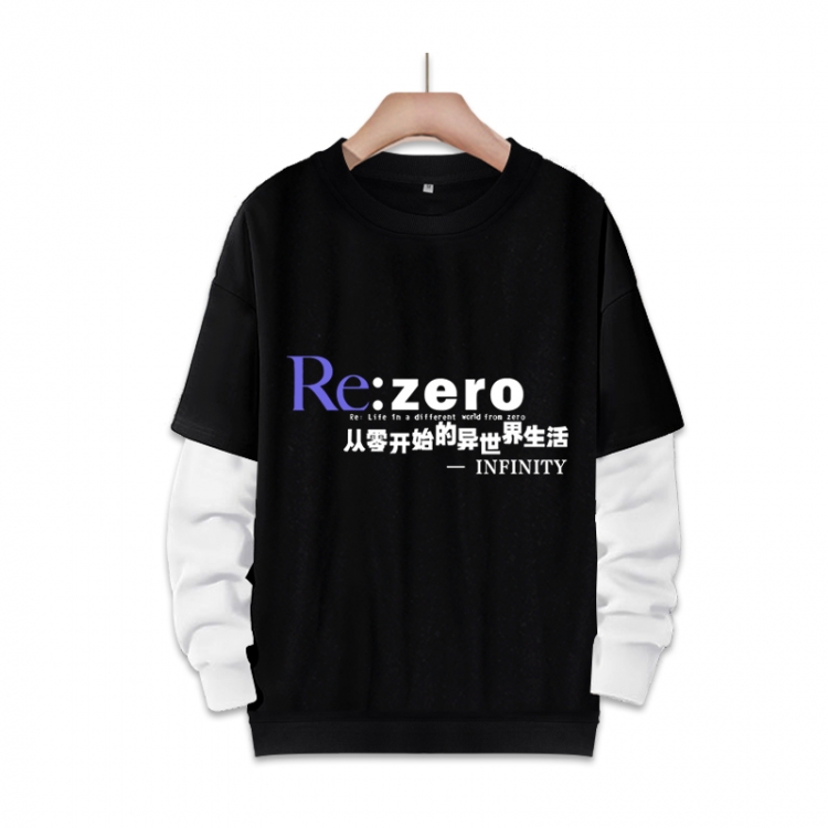 Re:Zero kara Hajimeru Isekai Seikatsu Anime fake two-piece thick round neck sweater from S to 3XL