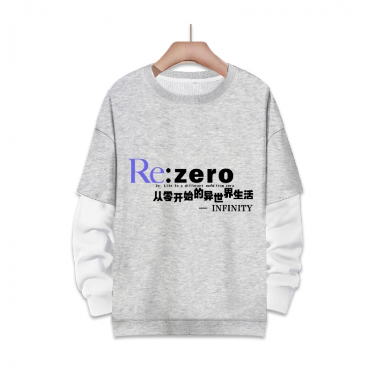 Re:Zero kara Hajimeru Isekai Seikatsu Anime fake two-piece thick round neck sweater from S to 3XL