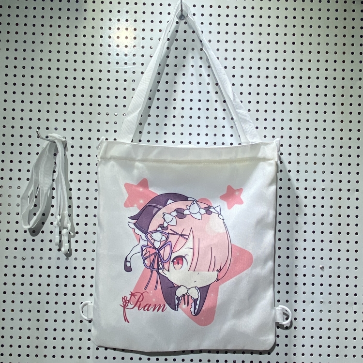 Re:Zero kara Hajimeru Isekai Seikatsu Double-sided color picture canvas shoulder bag storage bag 33X32cm