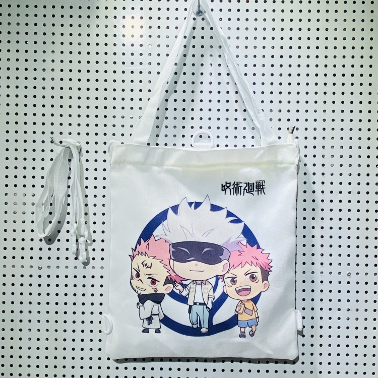 Jujutsu Kaisen Double-sided color picture canvas shoulder bag storage bag 33X32cm