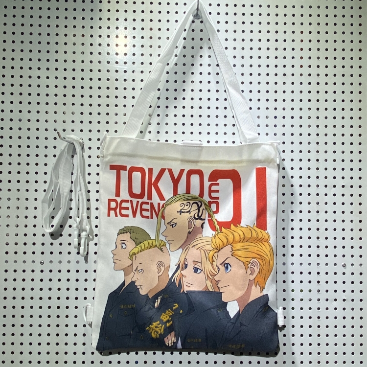 Tokyo Revengers  Double-sided color picture canvas shoulder bag storage bag 33X32cm