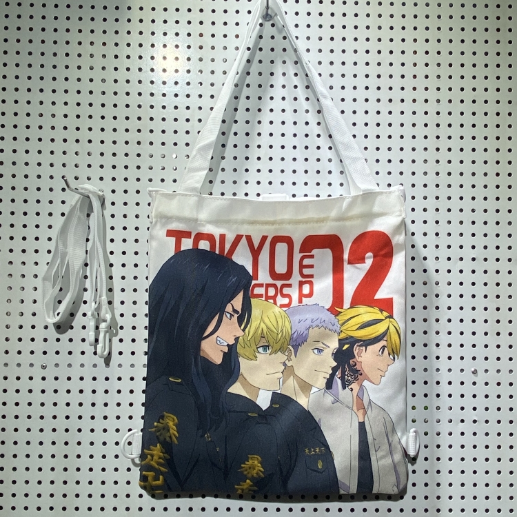 Tokyo Revengers  Double-sided color picture canvas shoulder bag storage bag 33X32cm