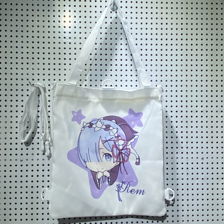 Re:Zero kara Hajimeru Isekai Seikatsu Double-sided color picture canvas shoulder bag storage bag 33X32cm