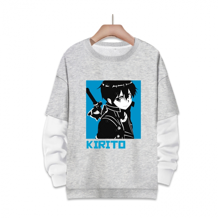 Sword Art Online Anime fake two-piece thick round neck sweater from S to 3XL