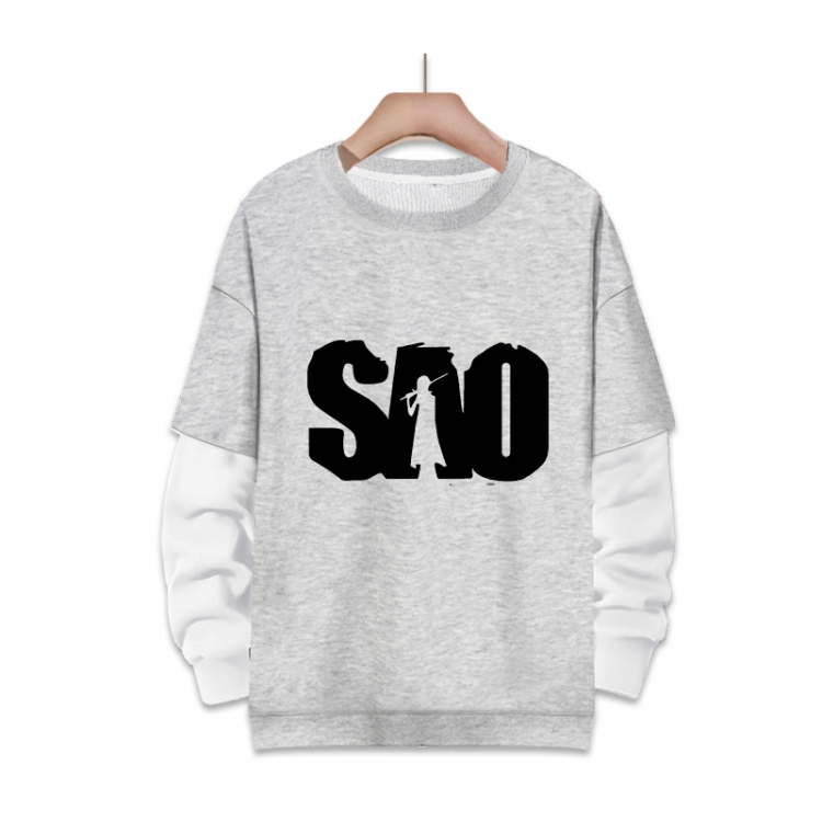 Sword Art Online Anime fake two-piece thick round neck sweater from S to 3XL