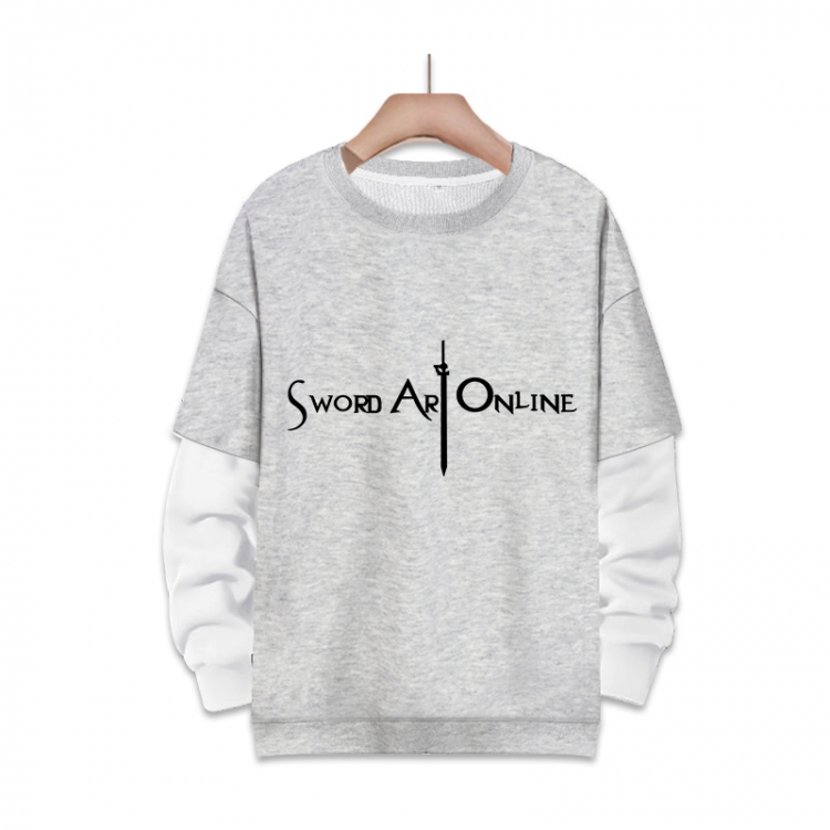 Sword Art Online Anime fake two-piece thick round neck sweater from S to 3XL