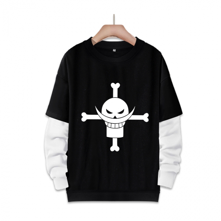 One Piece Anime fake two-piece thick round neck sweater from S to 3XL