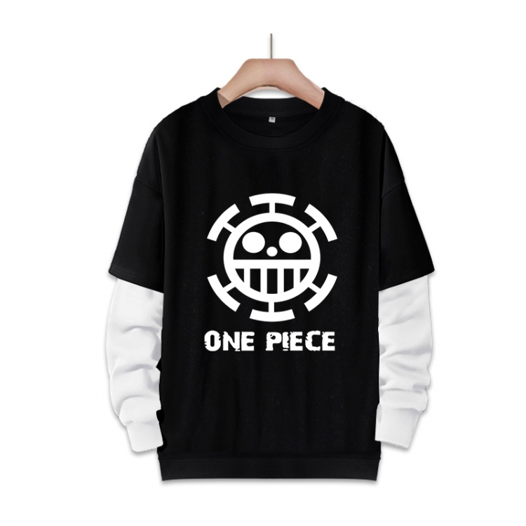 One Piece Anime fake two-piece thick round neck sweater from S to 3XL