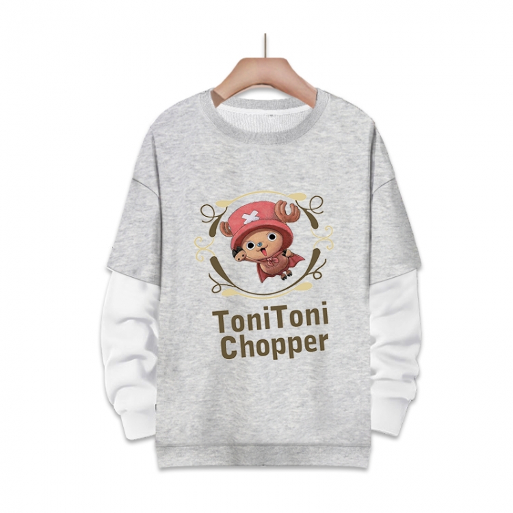 One Piece Anime fake two-piece thick round neck sweater from S to 3XL