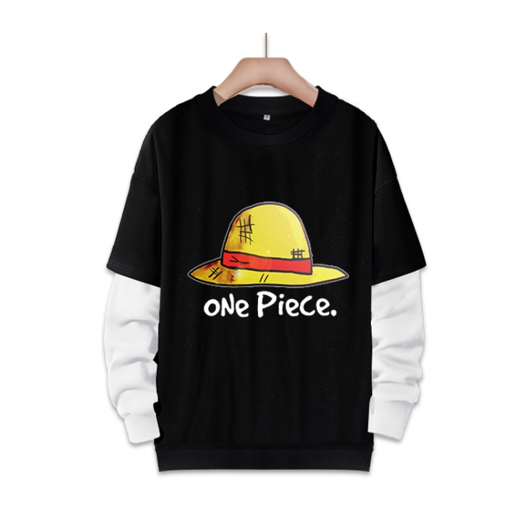 One Piece Anime fake two-piece thick round neck sweater from S to 3XL