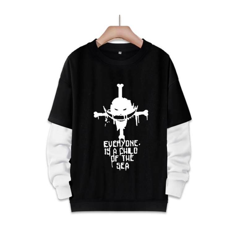 One Piece Anime fake two-piece thick round neck sweater from S to 3XL