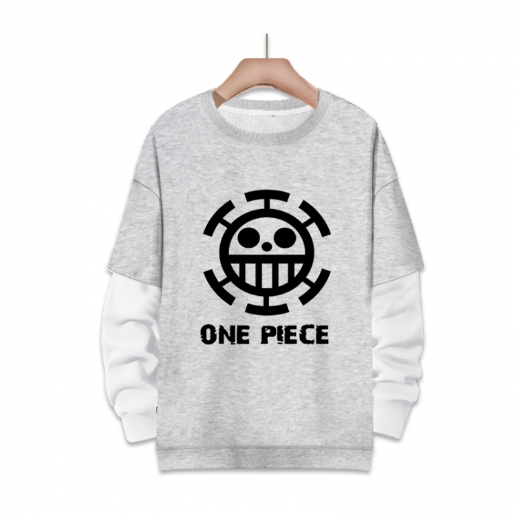 One Piece Anime fake two-piece thick round neck sweater from S to 3XL