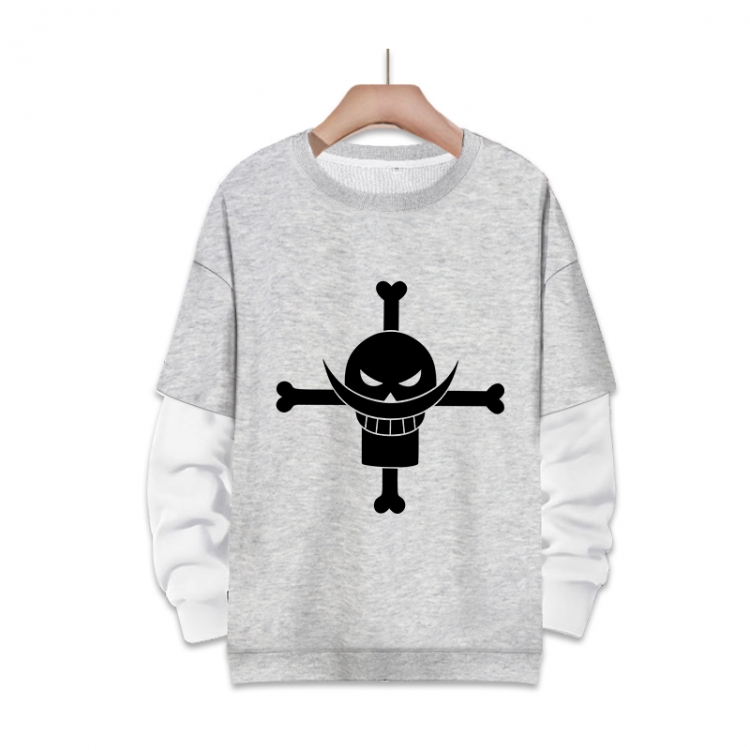 One Piece Anime fake two-piece thick round neck sweater from S to 3XL