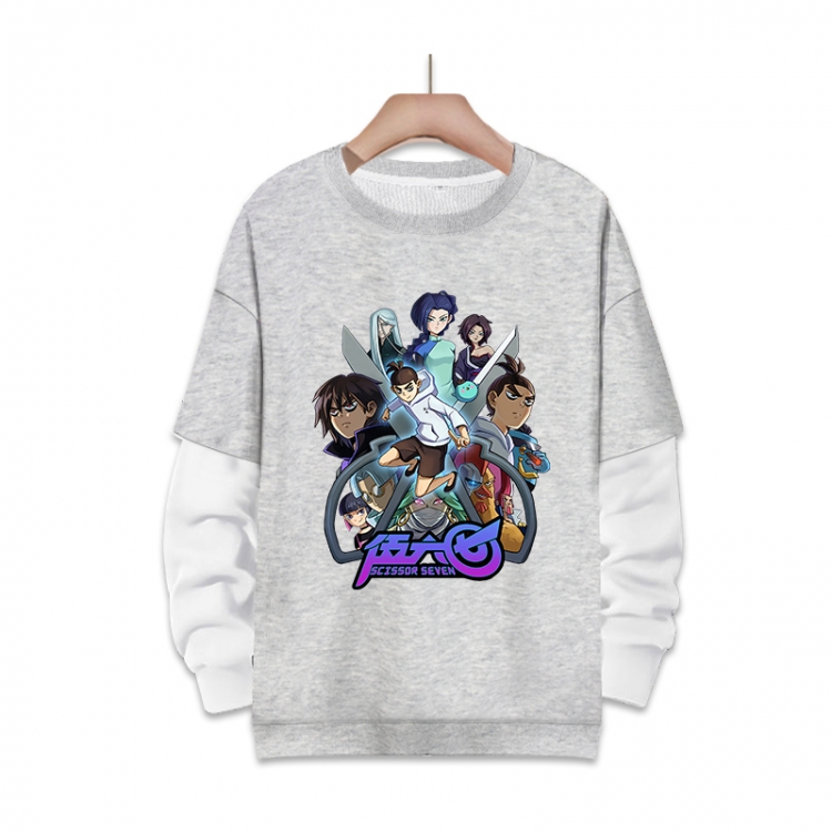 Scissor Seven   Anime fake two-piece thick hooded sweater from S to 3XL