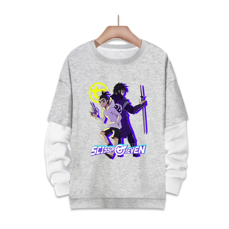 Scissor Seven   Anime fake two-piece thick hooded sweater from S to 3XL