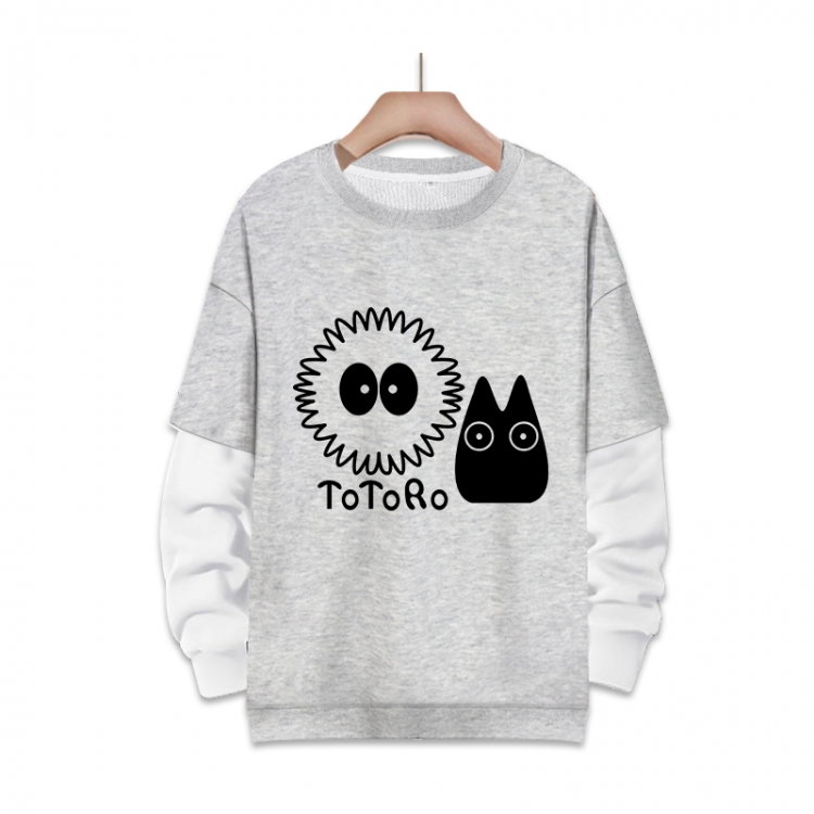 TOTORO Anime fake two-piece thick round neck sweater from S to 3XL