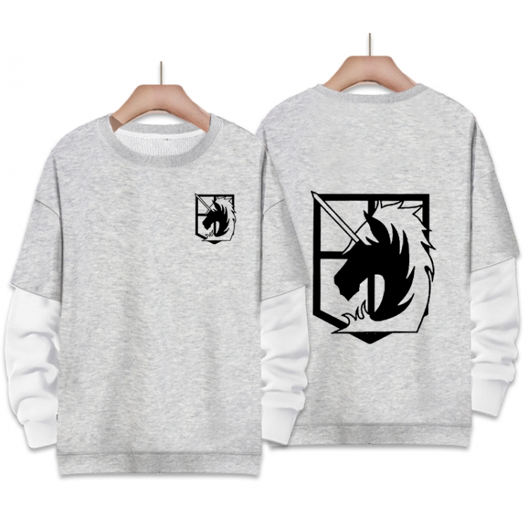 Shingeki no Kyojin Anime fake two-piece thick round neck sweater from S to 3XL