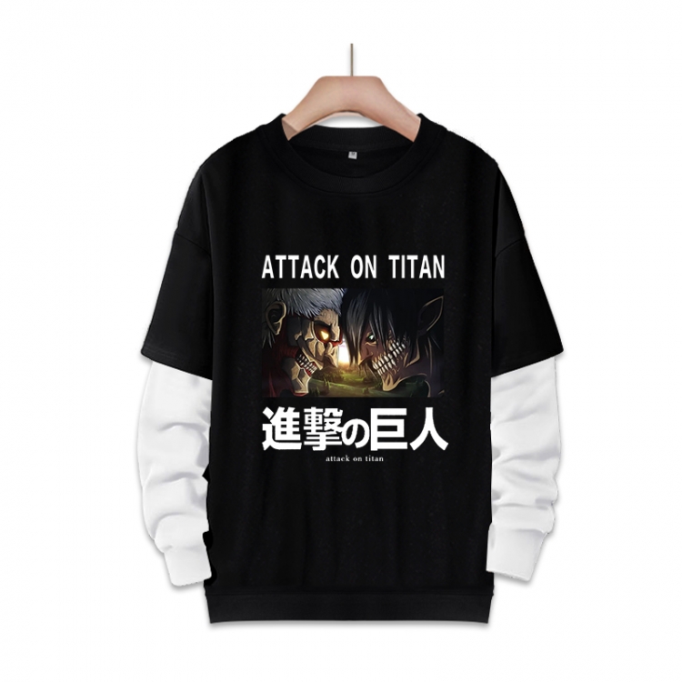 Shingeki no Kyojin Anime fake two-piece thick round neck sweater from S to 3XL