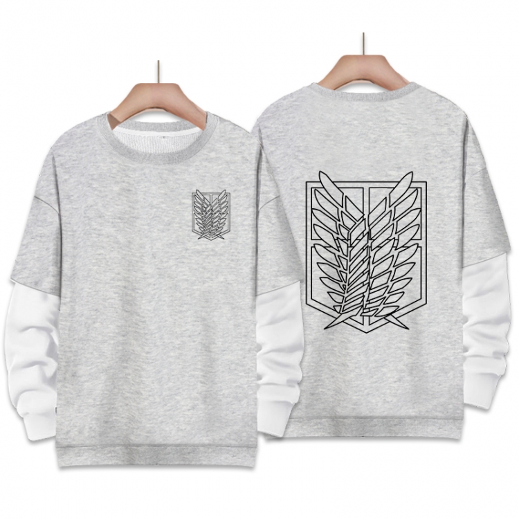 Shingeki no Kyojin Anime fake two-piece thick round neck sweater from S to 3XL