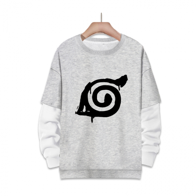 Naruto Anime fake two-piece thick round neck sweater from S to 3XL