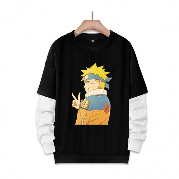 Naruto Anime fake two-piece thick round neck sweater from S to 3XL