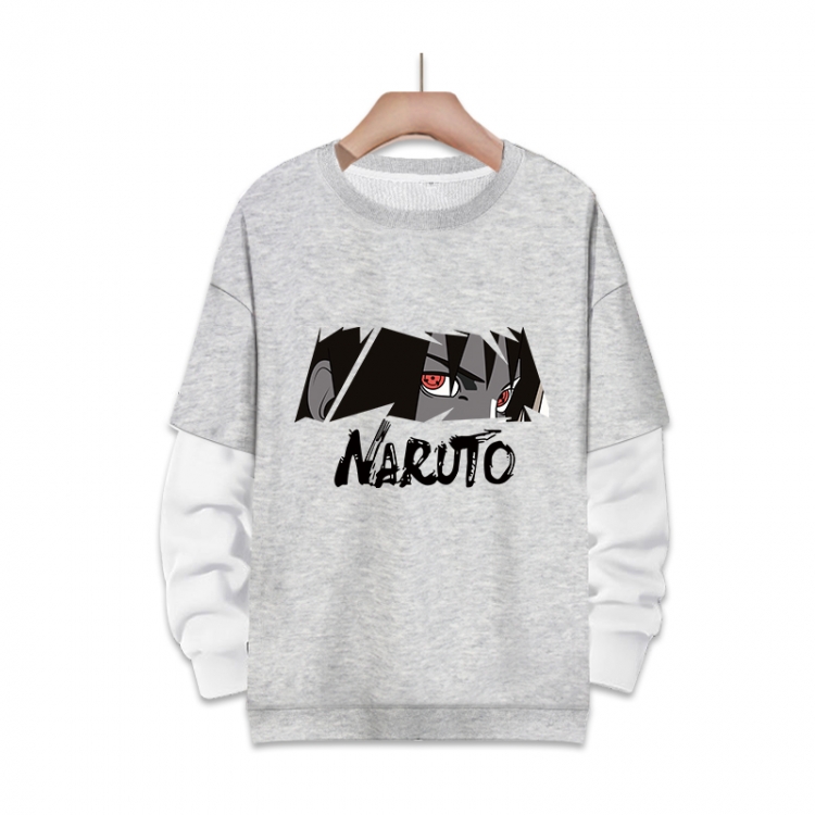 Naruto Anime fake two-piece thick round neck sweater from S to 3XL