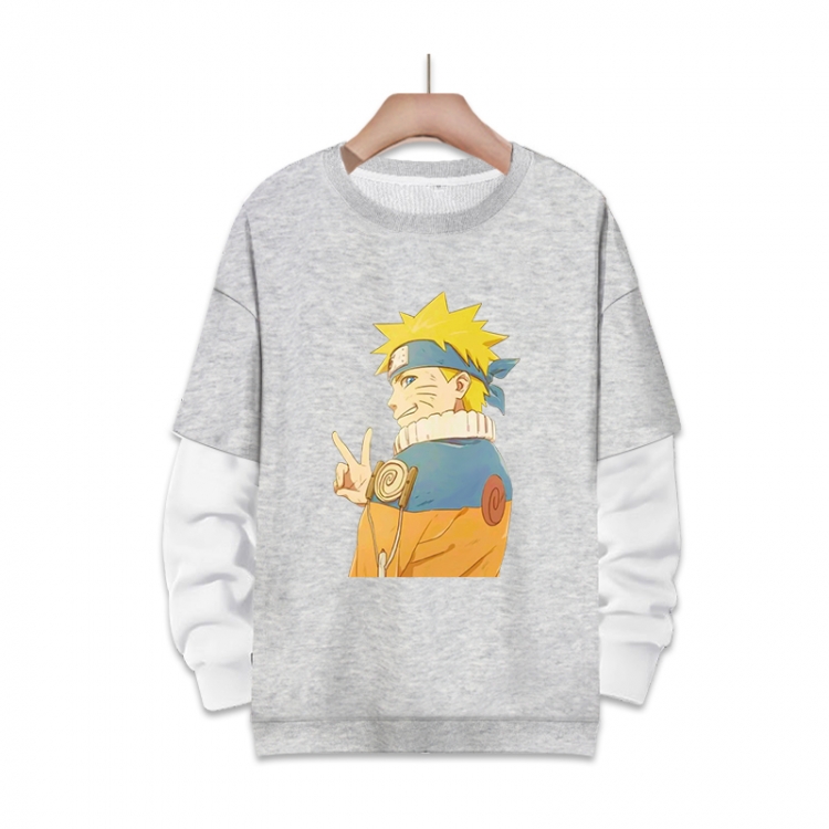 Naruto Anime fake two-piece thick round neck sweater from S to 3XL