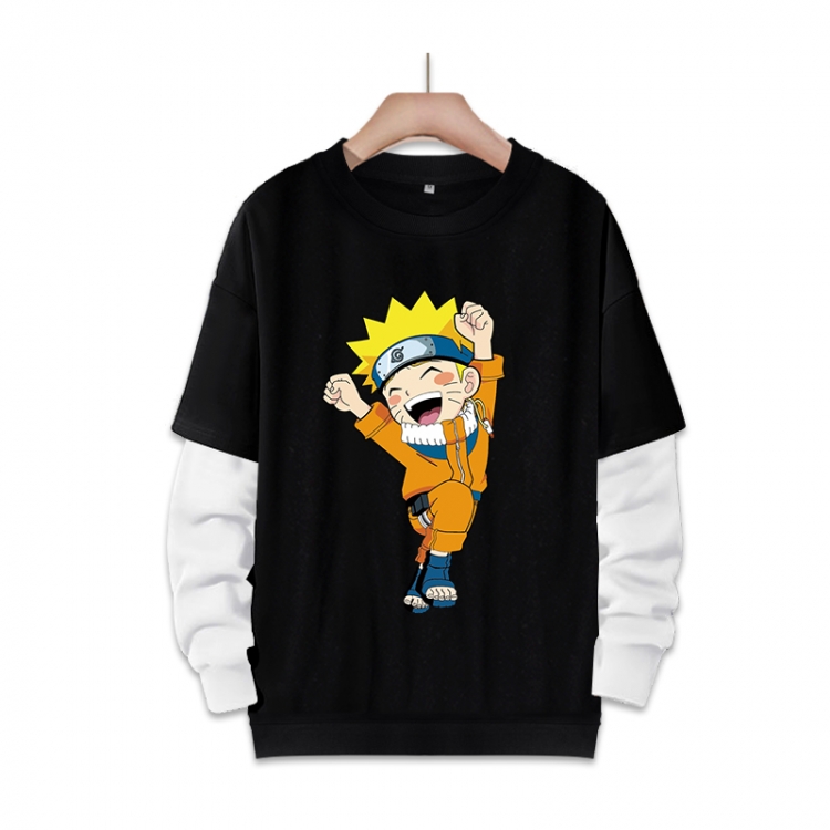 Naruto Anime fake two-piece thick round neck sweater from S to 3XL