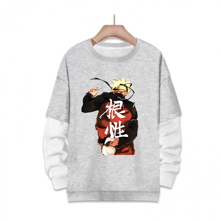 Naruto Anime fake two-piece thick round neck sweater from S to 3XL