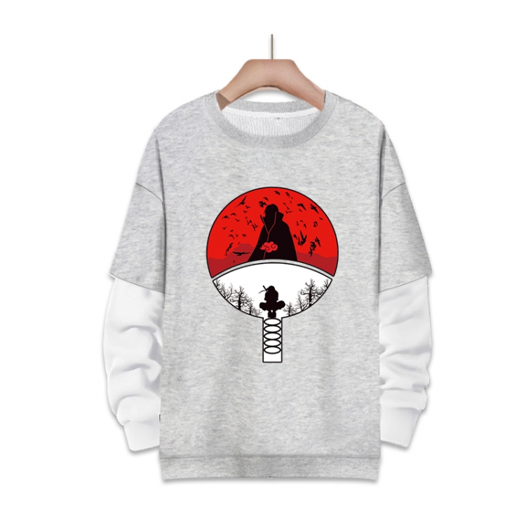 Naruto Anime fake two-piece thick round neck sweater from S to 3XL