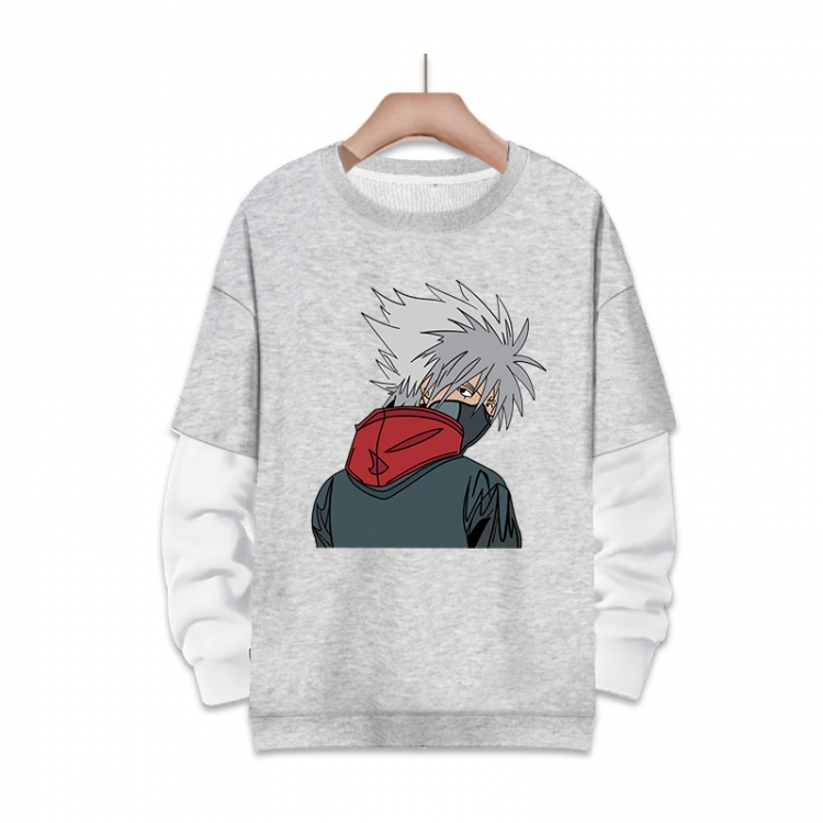 Naruto Anime fake two-piece thick round neck sweater from S to 3XL