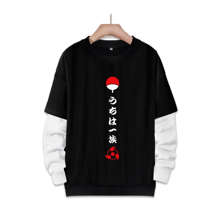 Naruto Anime fake two-piece thick round neck sweater from S to 3XL